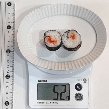 2個分の明太子の海苔巻き
