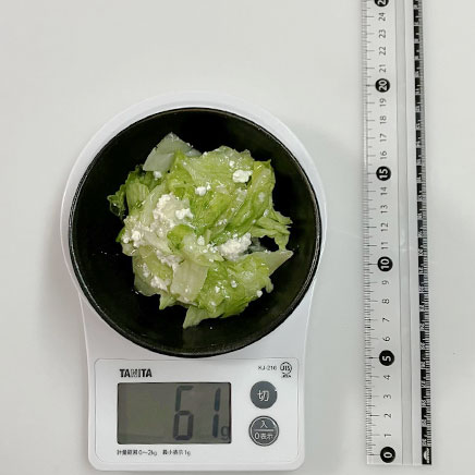 サラダボウル（小）1杯分のカッテージチーズとレタスのサラダ