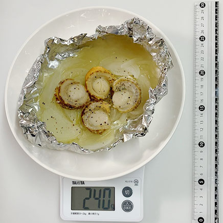 深皿(大)1皿分・4個分のホタテのホイル焼き