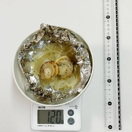 深皿(中)1皿分・2個分のホタテのホイル焼き