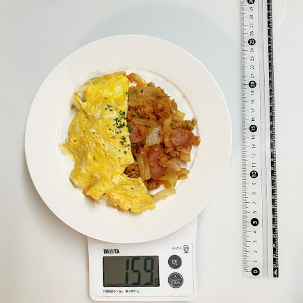 中皿1皿分のオートミールオムライス