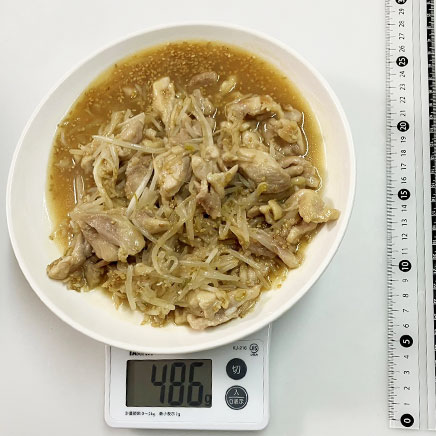 深皿(大)1皿分の鶏肉ともやしの炒め物