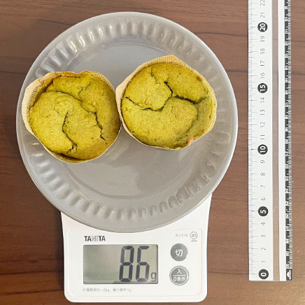 2個分の抹茶マフィン