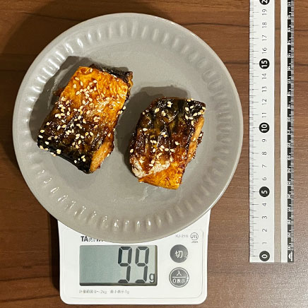 2切れ分のさばの蒲焼き