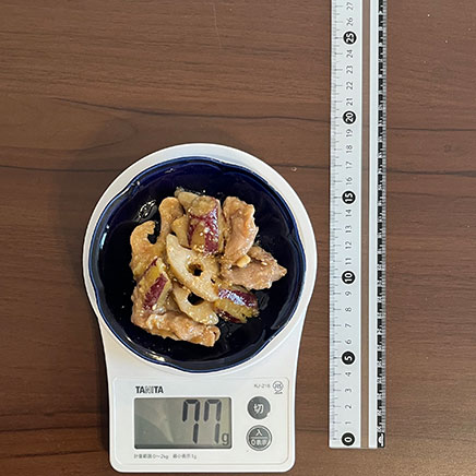 小鉢1杯分の鶏肉と根菜の甘酢炒め