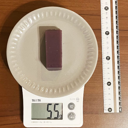 1切れ分の紫芋の羊羹