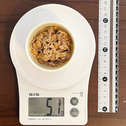 豆鉢1杯分の納豆の鯖缶和え