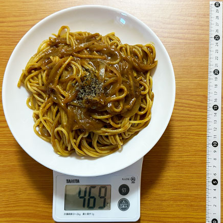 深皿(大)1皿分のカレーパスタ