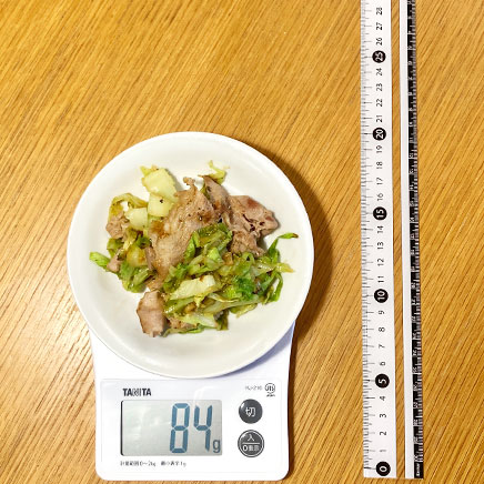 深皿(小)1皿分の豚肉とキャベツの味噌炒め