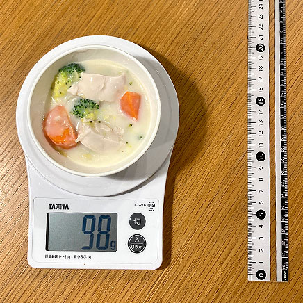 シチューボウル（小）１杯分のささみのクリームシチュー