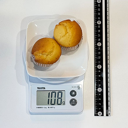 2個分の米粉マフィン