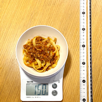 小鉢1杯分の生パスタのボロネーゼ