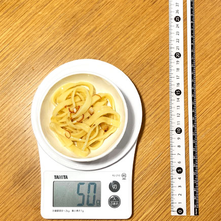 小鉢1杯分の生パスタのペペロンチーノ