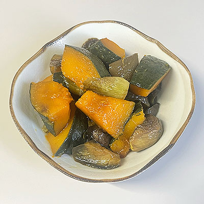 かぼちゃとなすの煮物
