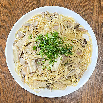 きのことベーコンのパスタ