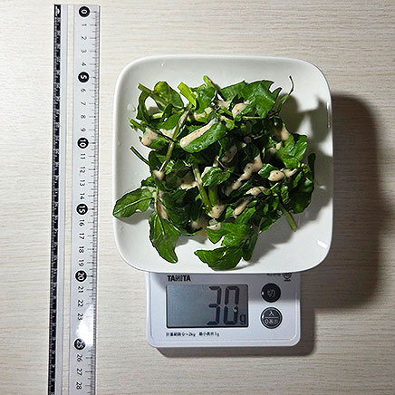 中皿1皿分のクレソンのサラダ