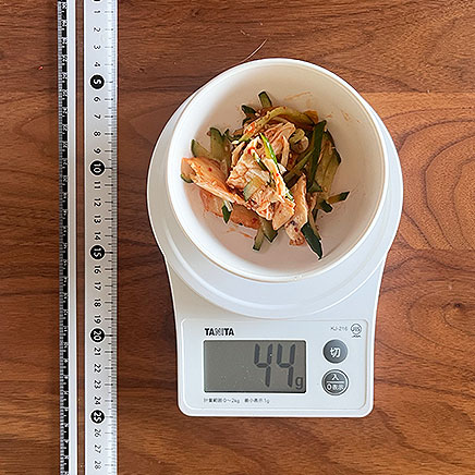 小皿1皿分のささみきゅうりキムチ