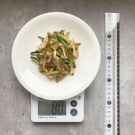 中皿1皿分のささみときゅうりの中華くらげ