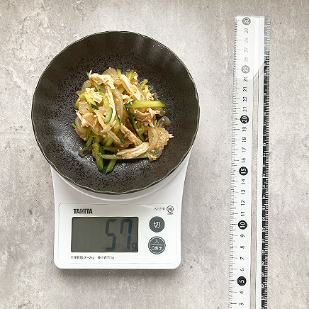 小皿(中)1皿分のささみときゅうりの中華くらげ