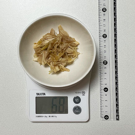 小鉢1杯分のささみのごま油和え