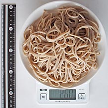 丼1杯・1人前の冷やしかけそばに使ったそば