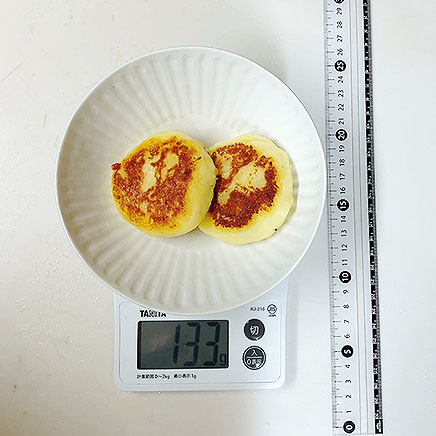 2個分のチーズいももち