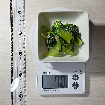 小鉢1杯分のチンゲン菜のナムル