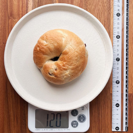 1個分のレーズンベーグル