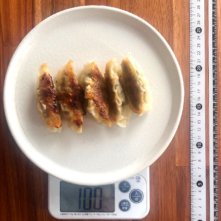 5個分・100g分の黒胡椒にんにく餃子