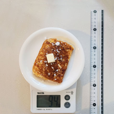 1枚分のオートミールのフレンチトースト