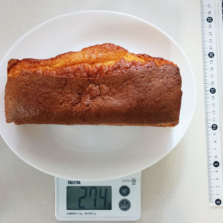 21×8cmのパウンド型1つ分のはちみつカステラ