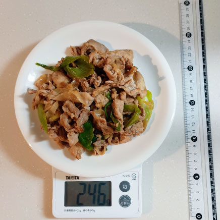 中皿1皿分の豚肉と長ネギの甘辛炒め