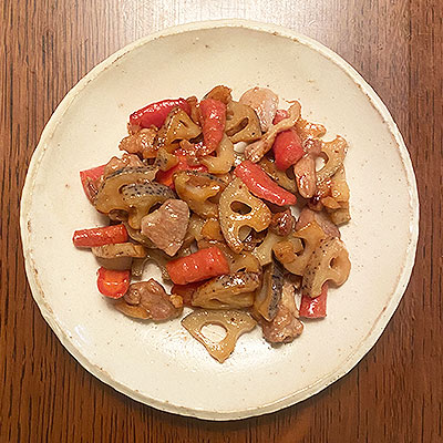 れんこんと鶏肉の煮物