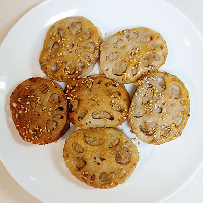 れんこんと豚ひき肉の重ね焼き
