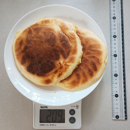 2枚分の豆乳パンケーキ