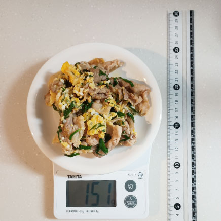 小皿1皿分の豚ニラ玉