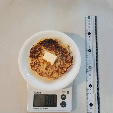 1枚分のオートミールのホットケーキ