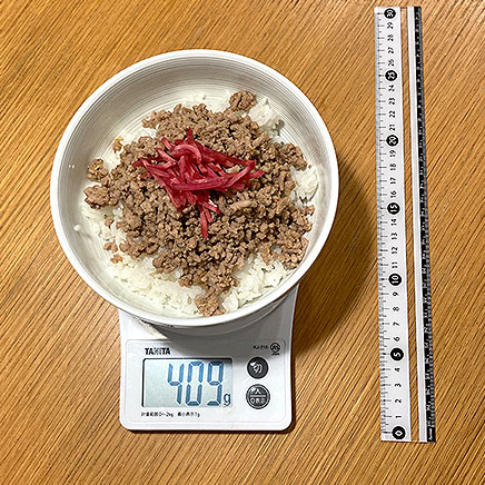 丼1杯分の豚そぼろ丼