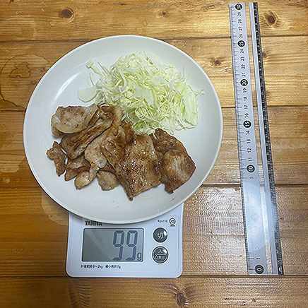 中皿1皿分の豚もも肉の生姜焼き