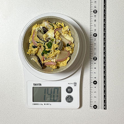 お茶碗(小)1杯分の木の葉丼