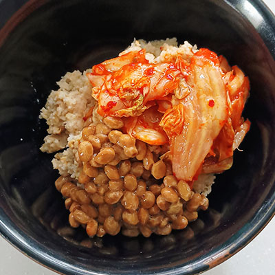 オートミールの納豆キムチ丼