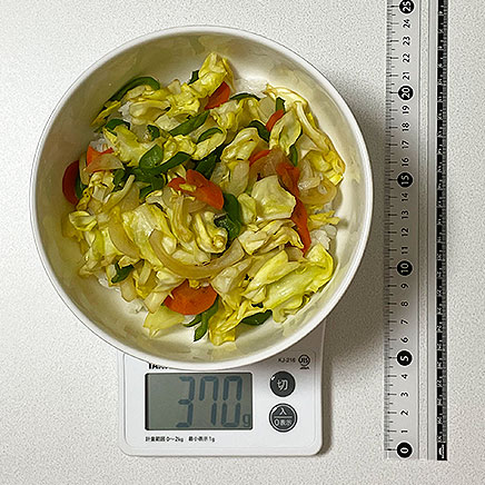 丼1杯の分の野菜炒め丼