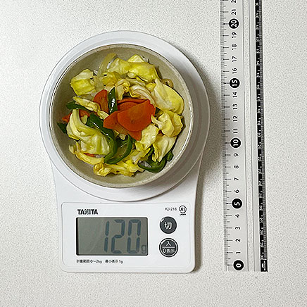 お茶碗(小)1杯分の野菜炒め丼