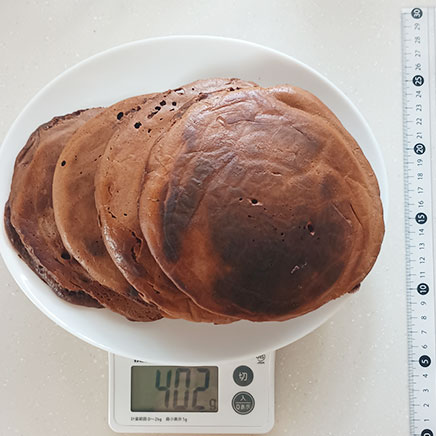 4枚分のチョコパンケーキ