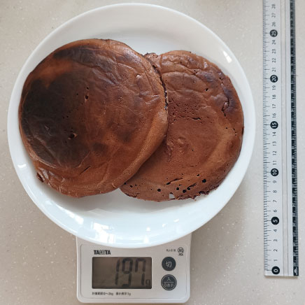 2枚分のチョコパンケーキ