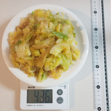 中皿1皿分の春雨キャベツ炒め