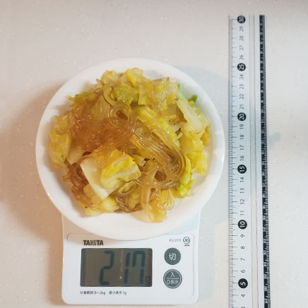 小皿1皿分の春雨キャベツ炒め