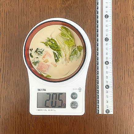 汁椀1杯分の白菜のミルクスープ