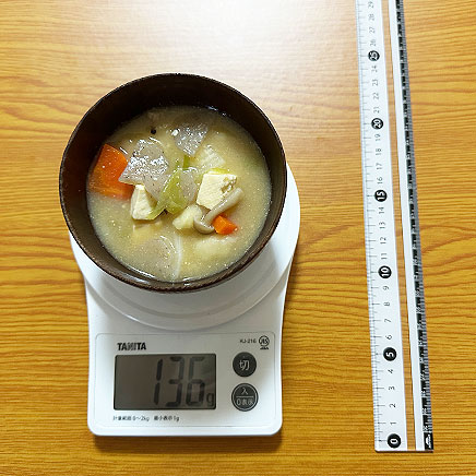 小椀1杯分の米粉のすいとん