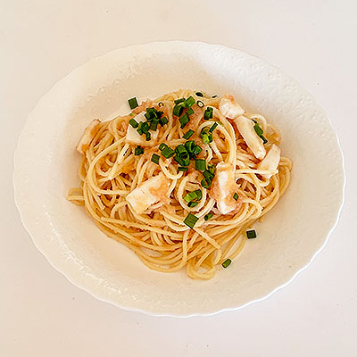 明太子とイカのパスタ